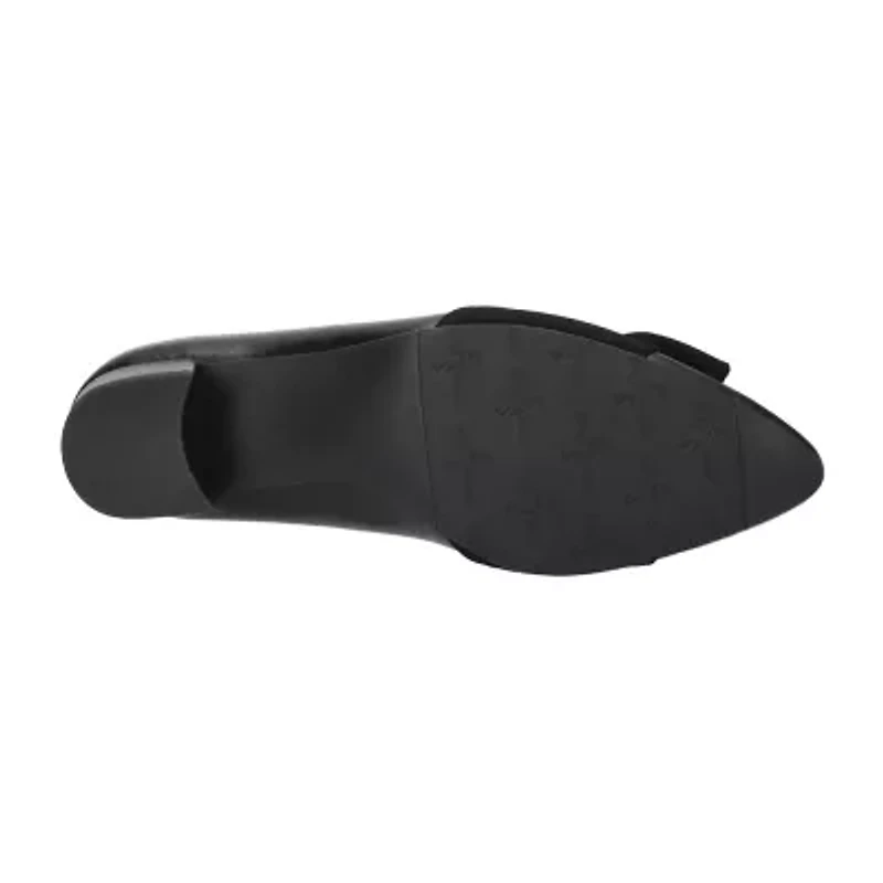 Easy Street Womens Pointed Closed Toe Block Heel Pumps