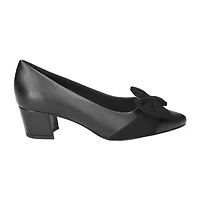 Easy Street Womens Pointed Closed Toe Block Heel Pumps