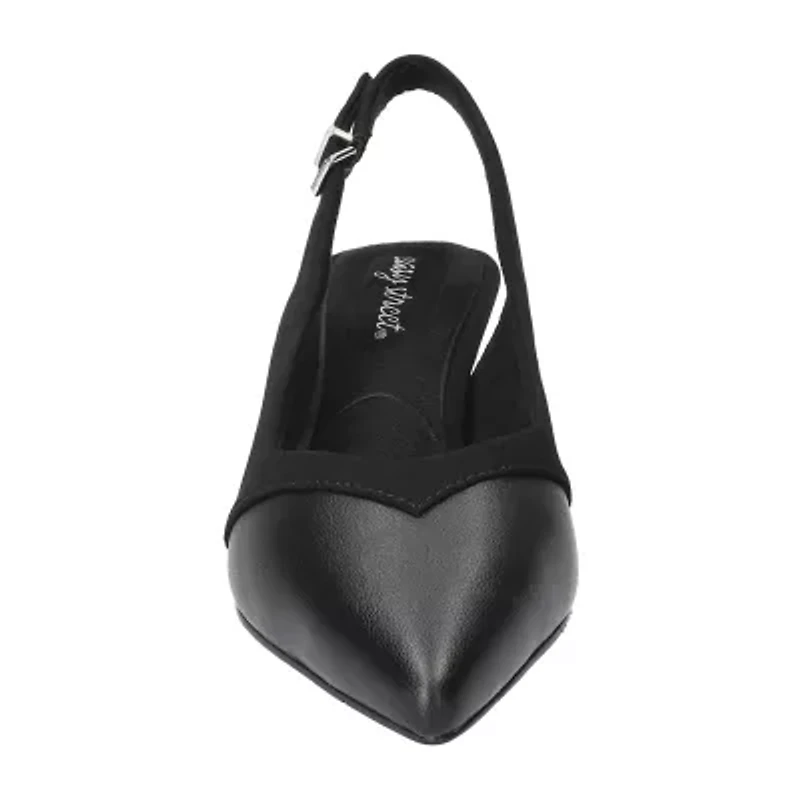 Easy Street Womens Pointed Closed Toe Kitten Heel Pumps