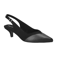 Easy Street Womens Pointed Closed Toe Kitten Heel Pumps