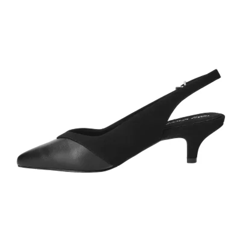 Easy Street Womens Pointed Closed Toe Kitten Heel Pumps