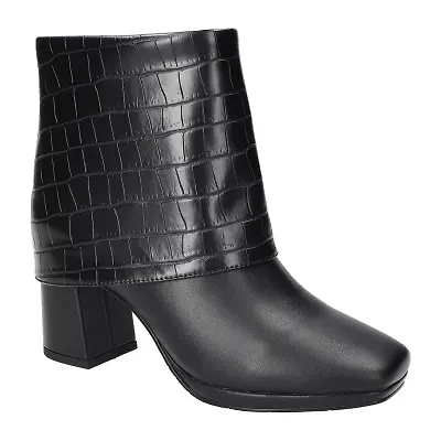 Easy Street Womens Block Heel Booties