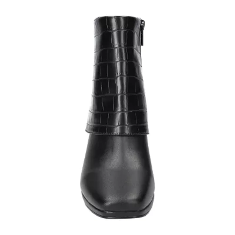 Easy Street Womens Block Heel Booties