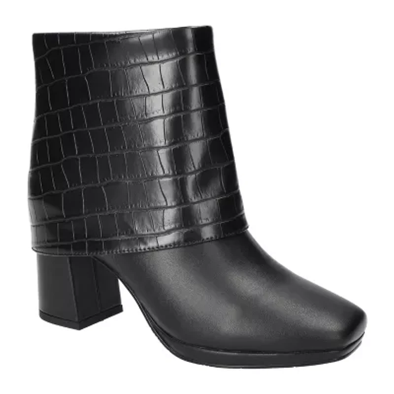 Easy Street Womens Block Heel Booties
