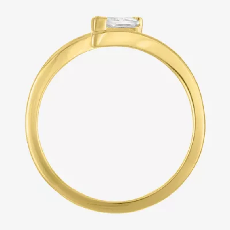 Diamond Addiction (G-H / Si2-I1) Womens 1/2 CT. T.W. Lab Grown White 10K Gold Marquise Solitaire Bypass  Cocktail Ring