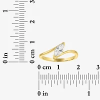 Diamond Addiction (G-H / Si2-I1) Womens 1/2 CT. T.W. Lab Grown White 10K Gold Marquise Solitaire Bypass  Cocktail Ring