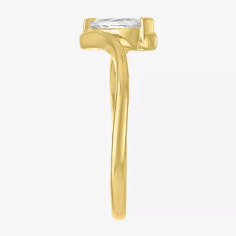 Diamond Addiction (G-H / Si2-I1) Womens 1/2 CT. T.W. Lab Grown White 10K Gold Marquise Solitaire Bypass  Cocktail Ring