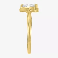 Diamond Addiction (G-H / Si2-I1) Womens 1/2 CT. T.W. Lab Grown White 10K Gold Marquise Solitaire Bypass  Cocktail Ring