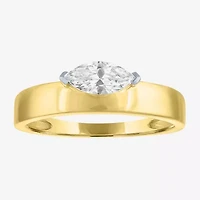 Diamond Addiction G-H / Si2-I1 Womens 1/2 CT. T.W. Lab Grown White 10K Gold Marquise Solitaire Cocktail Ring