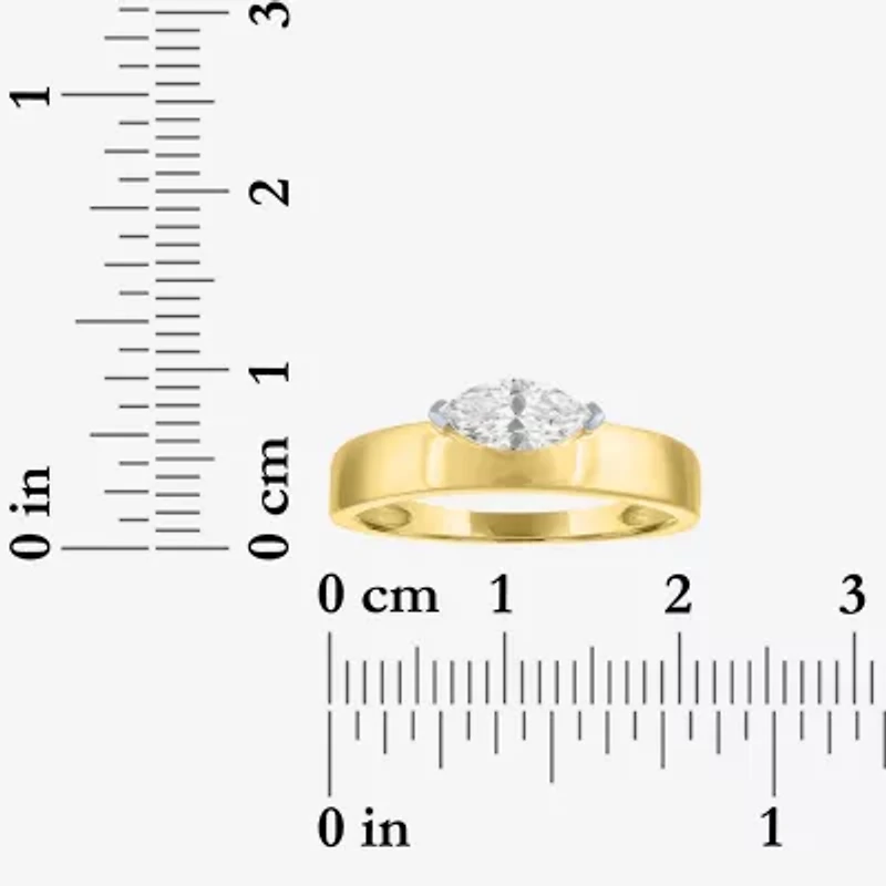 Diamond Addiction G-H / Si2-I1 Womens 1/2 CT. T.W. Lab Grown White 10K Gold Marquise Solitaire Cocktail Ring