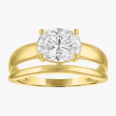 Diamond Addiction (E-F / Vs1-Vs2) Womens 2 CT. T.W. Lab Grown White 10K Gold Solitaire Cocktail Ring