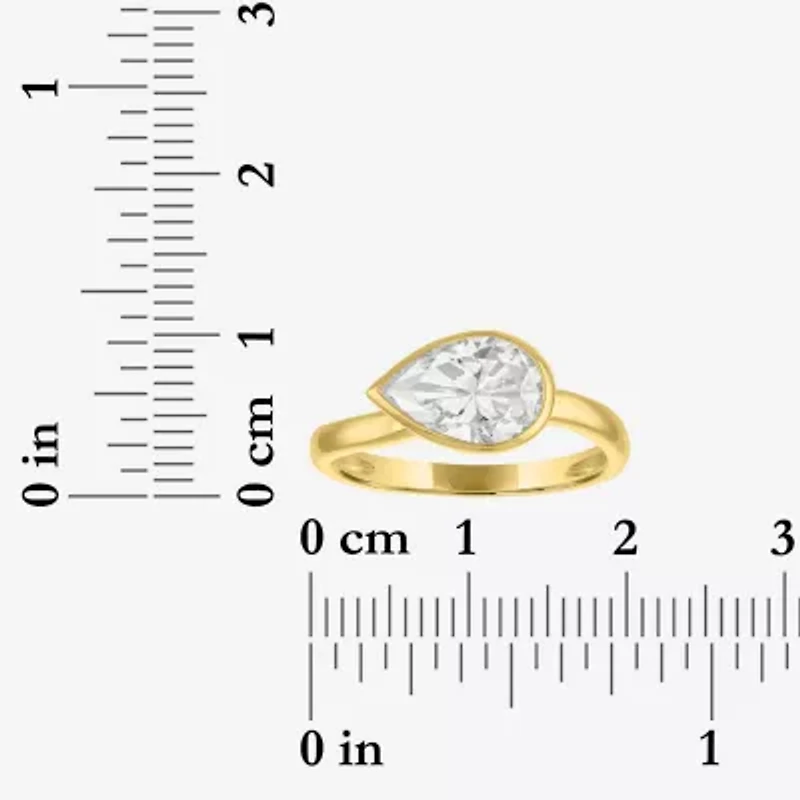 Diamond Addiction E-F / Vs1-Vs2 Womens 2 CT. T.W. Lab Grown White 10K Gold Pear Solitaire Cocktail Ring