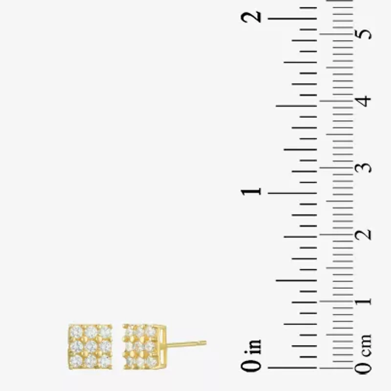 Cubic Zirconia 14K Gold 4mm Round Stud Earrings