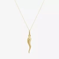 Italian Horn Unisex Adult 10K Gold 18 Inch Pendant Necklace