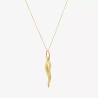 Italian Horn Unisex Adult 10K Gold 18 Inch Pendant Necklace