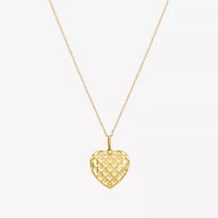 Womens 10K Gold Heart 18 Inch Pendant Necklace