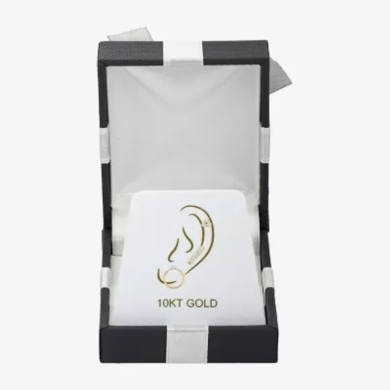 Gold Addiction Womens Cubic Zirconia 10K Gold 3 Pair Earring Set