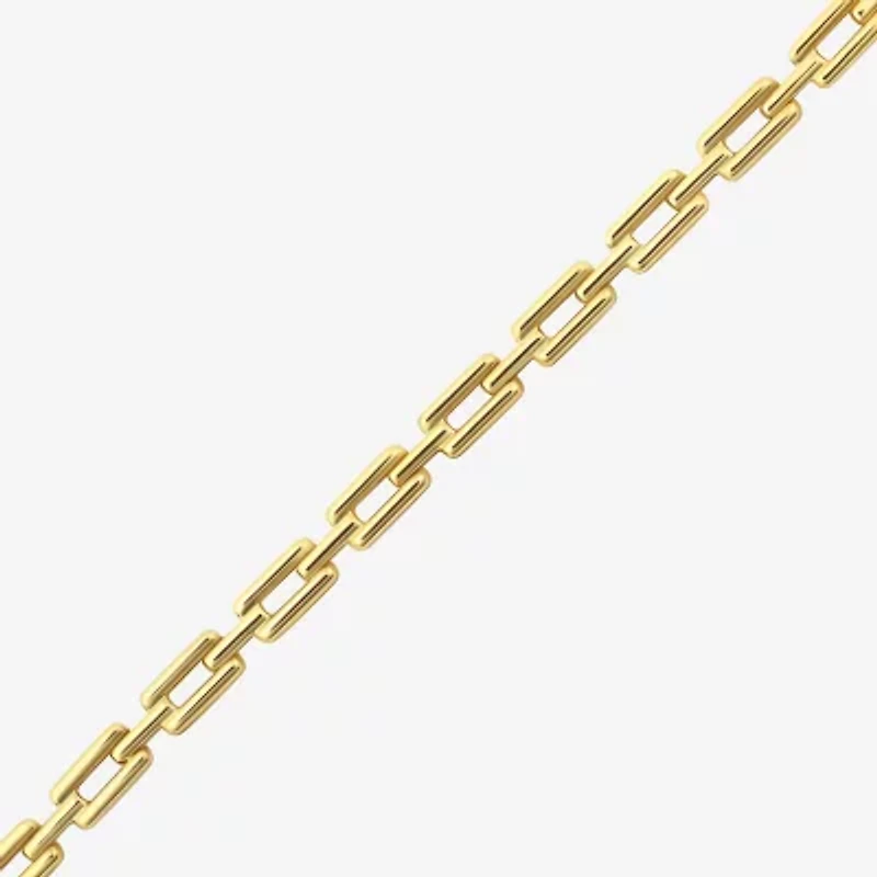 Womens 14K Gold 7.25 Inch Semisolid Link Chain Bracelet