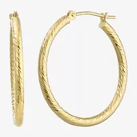 Womens 14K Gold 25mm Round Hoop Earrings