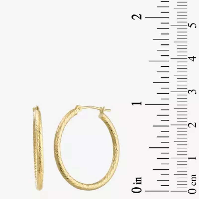Womens 14K Gold 25mm Round Hoop Earrings