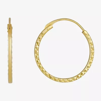 Womens 14K Gold 15mm Hoop Earrings
