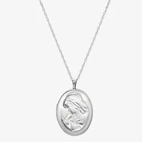 Womens Sterling Silver 18 Inch Locket Necklace