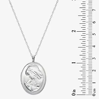 Womens Sterling Silver 18 Inch Locket Necklace