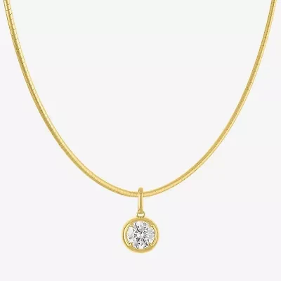 Diamond Addiction G-H / Si2-I1 Womens 1 CT. T.W. Lab Grown White Diamond 14K Gold Over Silver 18 Inch Pendant Necklace