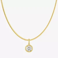 Diamond Addiction G-H / Si2-I1 Womens 1 CT. T.W. Lab Grown White Diamond 14K Gold Over Silver 18 Inch Pendant Necklace