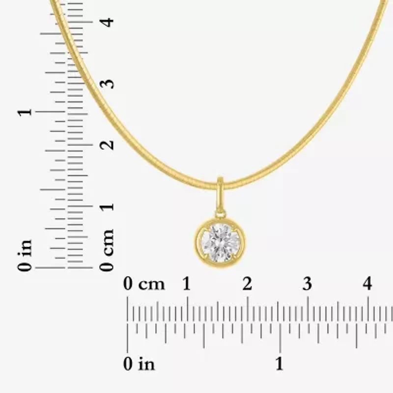 Diamond Addiction G-H / Si2-I1 Womens 1 CT. T.W. Lab Grown White Diamond 14K Gold Over Silver 18 Inch Pendant Necklace