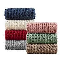 Madison Park Chenille Handmade Chunky Knit Lightweight Throw