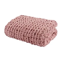 Madison Park Chenille Handmade Chunky Knit Lightweight Throw
