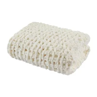 Madison Park Chenille Handmade Chunky Knit Lightweight Throw