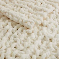 Madison Park Chenille Handmade Chunky Knit Lightweight Throw