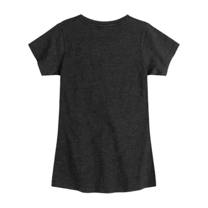 Disney Collection Girls Round Neck Short Sleeve Minnie Mouse Graphic T-Shirt