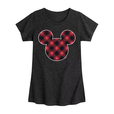 Disney Collection Girls Round Neck Short Sleeve Minnie Mouse Graphic T-Shirt