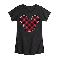 Disney Collection Girls Round Neck Short Sleeve Minnie Mouse Graphic T-Shirt