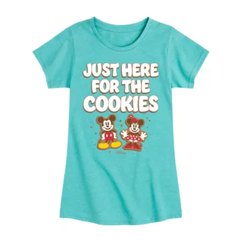 Disney Collection Girls Round Neck Short Sleeve Mickey and Friends Graphic T-Shirt