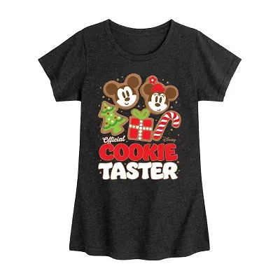 Disney Collection Girls Round Neck Short Sleeve Mickey and Friends Graphic T-Shirt