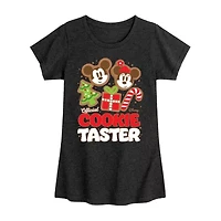 Disney Collection Girls Round Neck Short Sleeve Mickey and Friends Graphic T-Shirt