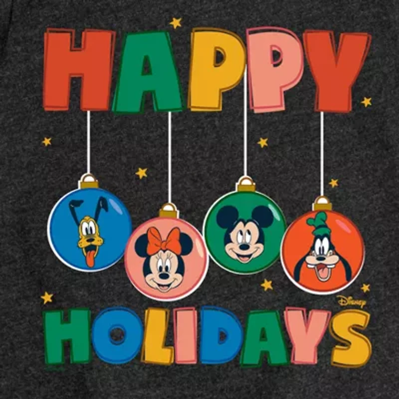 Disney Collection Girls Round Neck Short Sleeve Regular Fit Mickey and Friends Graphic T-Shirt