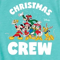 Disney Collection Girls Round Neck Short Sleeve Mickey and Friends Graphic T-Shirt