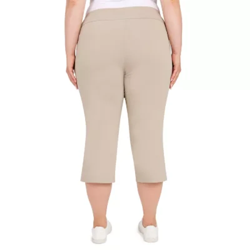 Hearts Of Palm Womens Plus Straight Mid Rise Capri Pant