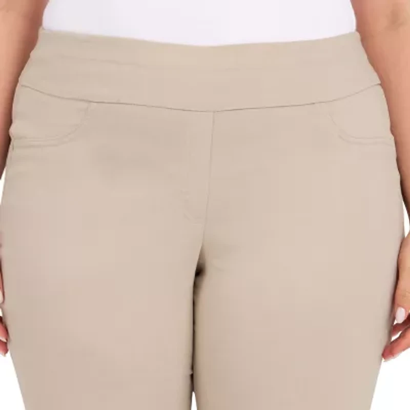 Hearts Of Palm Womens Plus Straight Mid Rise Capri Pant