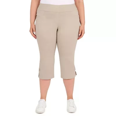 Hearts Of Palm Womens Plus Straight Mid Rise Capri Pant