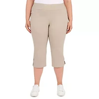 Hearts Of Palm Womens Plus Straight Mid Rise Capri Pant