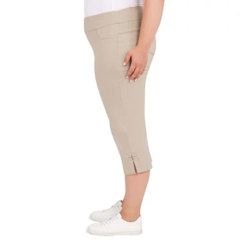 Hearts Of Palm Womens Plus Straight Mid Rise Capri Pant