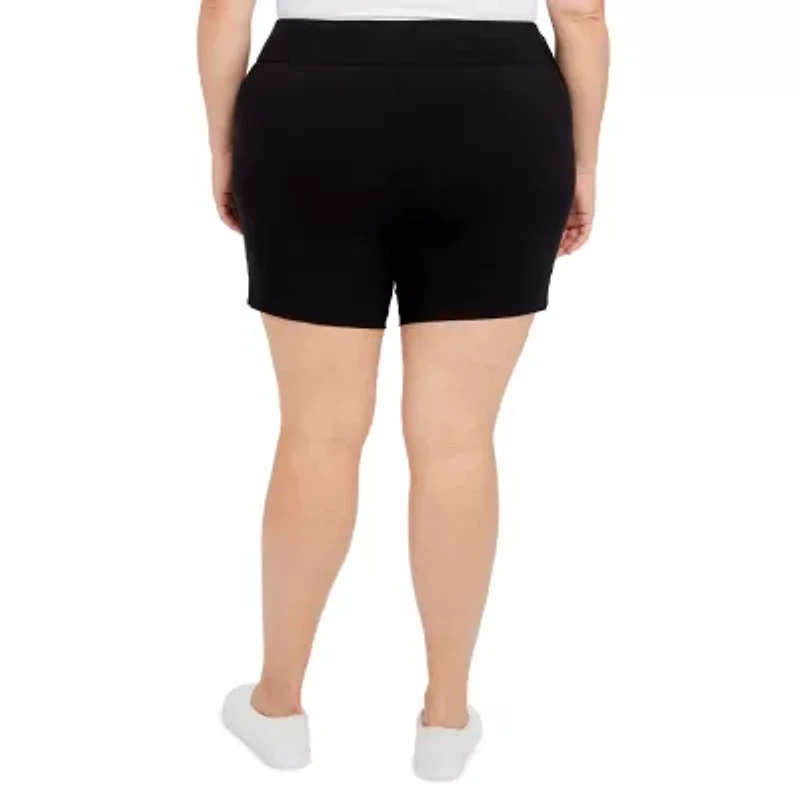 Hearts Of Palm Womens Mid Rise Plus Pull-On Short