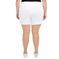 Hearts Of Palm Womens Mid Rise Plus Pull-On Short