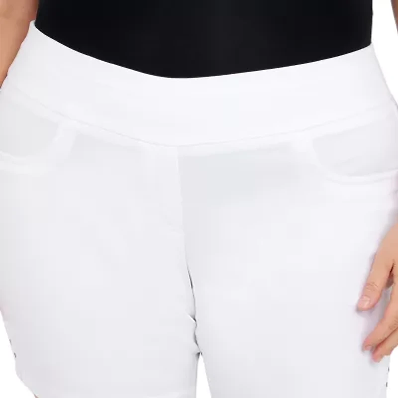 Hearts Of Palm Womens Mid Rise Plus Pull-On Short